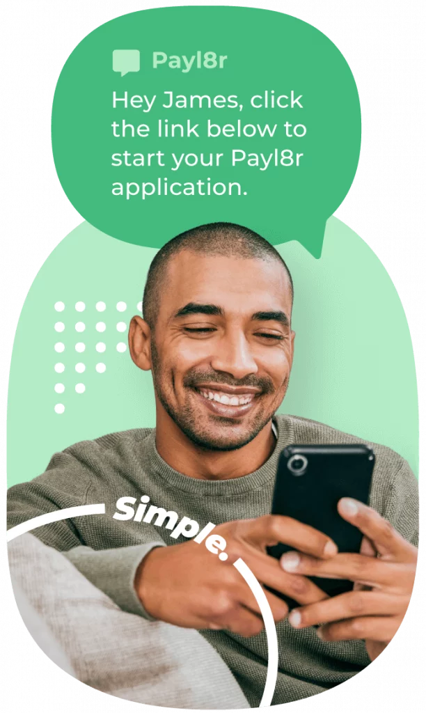 customer starting buy now pay later application on smartphone with Payl8r link